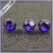 Venta caliente Violeta sintética en el agujero Cubic Zirconia Stone Loose Beads